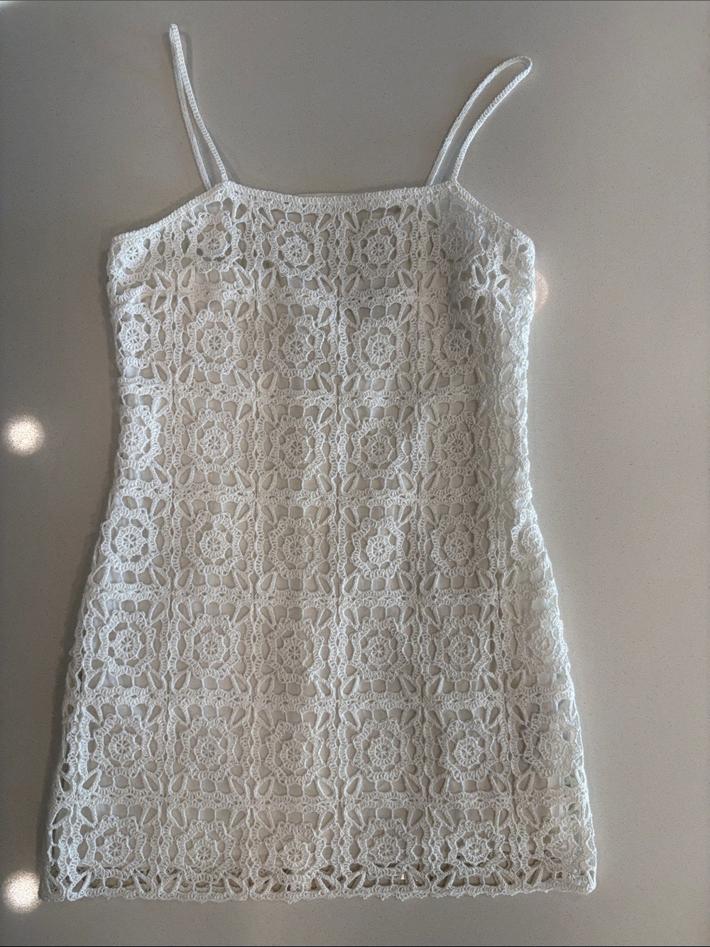 Zara White Crochet Mini Slip Dress